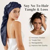 image:imageZIMASILK 19 Momme Long Mulberry Silk Bonnet for Sleeping Women  Double Layer For Long Hair Braids amp Curls Reduces Hair Frizz Sleeping amp Health Care Soft Elastic Tie Band 1PcNavy Blue