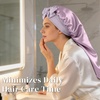 image:imageZIMASILK 19 Momme Long Mulberry Silk Bonnet for Sleeping Women  Double Layer For Long Hair Braids amp Curls Reduces Hair Frizz Sleeping amp Health Care Soft Elastic Tie Band 1PcPurple