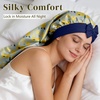 image:imageZIMASILK 19 Momme Long Mulberry Silk Bonnet for Sleeping Women  Double Layer For Long Hair Braids amp Curls Reduces Hair Frizz Sleeping amp Health Care Soft Elastic Tie Band 1PcBlue Lemon