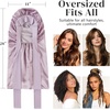 image:imageZIMASILK 19 Momme Long Mulberry Silk Bonnet for Sleeping Women  Double Layer For Long Hair Braids amp Curls Reduces Hair Frizz Sleeping amp Health Care Soft Elastic Tie Band 1PcPurple