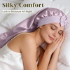 image:imageZIMASILK 19 Momme Long Mulberry Silk Bonnet for Sleeping Women  Double Layer For Long Hair Braids amp Curls Reduces Hair Frizz Sleeping amp Health Care Soft Elastic Tie Band 1PcPurple