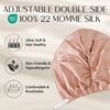 image:imageZIMASILK 22 Momme 100 Mulberry Silk Bonnet for Sleeping Women Pink  Double Layer Breathable Highest Grade 6A Silk Hair wrap Sleeping amp Hair Care Adjustable Elastic Stay On Head 1PcBlush Pink