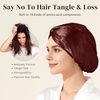 image:imageZIMASILK 22 Momme 100 Mulberry Silk Bonnet for Sleeping Women Pink  Double Layer Breathable Highest Grade 6A Silk Hair wrap Sleeping amp Hair Care Adjustable Elastic Stay On Head 1PcBurgundy