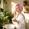 image:imageZIMASILK 22 Momme 100 Mulberry Silk Bonnet for Sleeping Women Pink  Double Layer Breathable Highest Grade 6A Silk Hair wrap Sleeping amp Hair Care Adjustable Elastic Stay On Head 1PcLeopard  PinkPurple