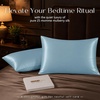image:imageZIMASILK 25 Momme 100 Pure Mulberry Silk Pillow Cases Iron Gray Standard  Natural Silk Highest Grade 6A Hair and Skin Care Thick amp Soft Gift for Women Men 1pc Standard 20x26Light Blue