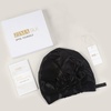image:imageZIMASILK Adjustable 22 Momme 100 Mulberry Silk Bonnet for Sleeping Purple  DoubleLayered Silk Hair Bonnet for AntiFrizz amp Hair Protection  Reduces Slipping 1PcBlack