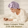 image:imageZIMASILK Adjustable 22 Momme 100 Mulberry Silk Bonnet for Sleeping Purple  DoubleLayered Silk Hair Bonnet for AntiFrizz amp Hair Protection  Reduces Slipping 1PcPurple