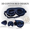 image:imageZIMASILK Adjustable 22 Momme 100 Pure Mulberry Silk Sleep Mask  3D Contoured Cup Eye Mask Soft Breathable Blindfold for Women Men Perfect Blocks Light for Sleeping BlackNavy Blueadjustable