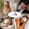 image:imageZIMASILK Adjustable 22 Momme 100 Pure Mulberry Silk Sleep Mask  3D Contoured Cup Eye Mask Soft Breathable Blindfold for Women Men Perfect Blocks Light for Sleeping BlackLeopard  PinkPurple