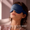 image:imageZIMASILK Adjustable 22 Momme 100 Pure Mulberry Silk Sleep Mask  3D Contoured Cup Eye Mask Soft Breathable Blindfold for Women Men Perfect Blocks Light for Sleeping BlackNavy Blueadjustable