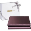 image:imageZIMASILK 19 Momme 100 Mulberry Silk Fitted Sheet  Seamless with Deep Pocket  Soft Silky amp Hypoallergenic for Luxury Sleep  King 78x8016 Chocolate Grey Purple