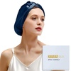 image:imageZIMASILK 22 Momme 100 Mulberry Silk Bonnet for Sleeping Women Pink  Double Layer Breathable Highest Grade 6A Silk Hair wrap Sleeping amp Hair Care Adjustable Elastic Stay On Head 1PcNavy