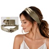 image:imageZIMASILK Adjustable 100 Mulberry Silk Headband for Women Black  19 Momme Silk NonSlip Twisted Hair Wrap Washing Face amp Makeup Soft Hair Accessories NoPull Gentle on Hair Gift BoxTaupe