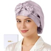 image:imageZIMASILK Adjustable 22 Momme 100 Mulberry Silk Bonnet for Sleeping Purple  DoubleLayered Silk Hair Bonnet for AntiFrizz amp Hair Protection  Reduces Slipping 1PcPurple