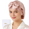 image:imageZIMASILK Adjustable 22 Momme 100 Mulberry Silk Bonnet for Sleeping Purple  DoubleLayered Silk Hair Bonnet for AntiFrizz amp Hair Protection  Reduces Slipping 1PcBlush Pink