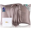 image:imageZIMASILK Upgraded 100 Pure Mulberry Silk Pillow Cases Grey Standard  6A Grade 19 Momme Silk Hair and Skin Care Reinforced Hidden Zipper Soft amp Smooth Gift Box 1pc Standard 20x26Light Plum
