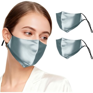 image:imageZIMASILK 100 22 Momme Mulberry Silk Face Mask for Men amp Women  SkinFriendly Comfort Reusable Soft amp Breathable Lightweight Elastic Strap2 Pack  Dusty Blue