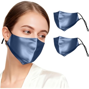 image:imageZIMASILK 100 22 Momme Mulberry Silk Face Mask for Men amp Women  SkinFriendly Comfort Reusable Soft amp Breathable Lightweight Elastic Strap2 Pack  Navy Blue