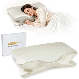 image:imageZIMASILK 100 22 Momme Pure Mulberry Silk Cervical Pillow Case Ivory  Soft Silk Pillow Cover for Hair amp Skin  Hidden Zipper  for Side Back Sleepers Pillowcase Only 1pcIvory