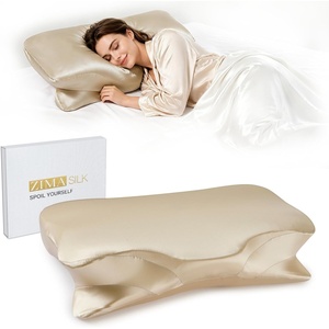 image:imageZIMASILK 100 22 Momme Pure Mulberry Silk Cervical Pillow Case Ivory  Soft Silk Pillow Cover for Hair amp Skin  Hidden Zipper  for Side Back Sleepers Pillowcase Only 1pcBeige