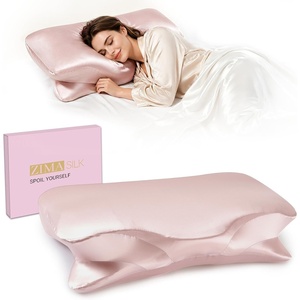 image:imageZIMASILK 100 22 Momme Pure Mulberry Silk Cervical Pillow Case Ivory  Soft Silk Pillow Cover for Hair amp Skin  Hidden Zipper  for Side Back Sleepers Pillowcase Only 1pcPink