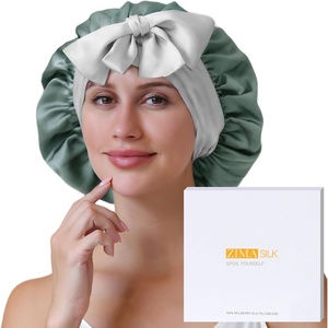 image:imageZIMASILK 100 Mulberry Silk Bonnet for Sleeping Women Double Layer Hair Wrap with Silk Tie Band1 Pack