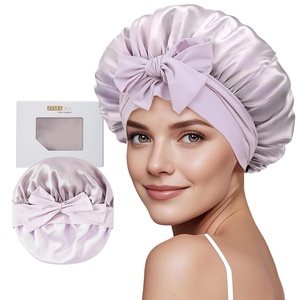 image:imageZIMASILK 100 Mulberry Silk Bonnet for Sleeping Women Long Hair Mint Green  Double Layer Breathable Silk Hair Wrap Cooling Tie Band Stay On Head For Curly Frizzy amp Natural Hair Protection 1PcPurple
