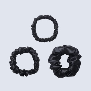 image:imageZIMASILK 100 Pure Mulberry Silk Hair Scrunchies for Women  No Damage  Gentle Elastic Hair Ties for Ponytail Holder  Hair Accessories 3 Pack BlackBlack 3sizes