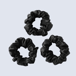 image:imageZIMASILK 100 Pure Mulberry Silk Hair Scrunchies for Women  No Damage  Gentle Elastic Hair Ties for Ponytail Holder  Hair Accessories 3 Pack BlackBlack 3pcs