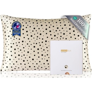 image:imageZIMASILK 100 Pure Mulberry Silk Pillow Cases for Hair and Skin Queen  Soft Hypoallergenic amp Smooth Both Sides Grade 6A Silk Hidden Zipper Gift for Women Men 1pc Queen 20x30 TaupePolka Dot