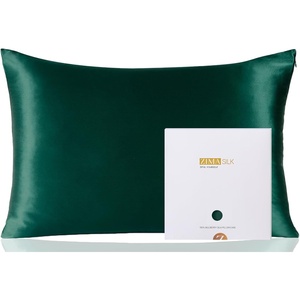 image:imageZIMASILK 100 Pure Mulberry Silk Pillow Cases for Hair and Skin Queen  Soft Hypoallergenic amp Smooth Both Sides Grade 6A Silk Hidden Zipper Gift for Women Men 1pc Queen 20x30 TaupeBlackish Green