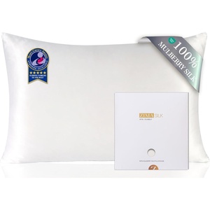 image:imageZIMASILK 100 Pure Mulberry Silk Pillow Cases for Hair and Skin Queen  Soft Hypoallergenic amp Smooth Both Sides Grade 6A Silk Hidden Zipper Gift for Women Men 1pc Queen 20x30 TaupeWhite