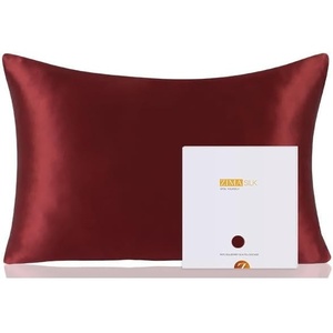 image:imageZIMASILK 100 Pure Mulberry Silk Pillow Cases for Hair and Skin Queen  Soft Hypoallergenic amp Smooth Both Sides Grade 6A Silk Hidden Zipper Gift for Women Men 1pc Queen 20x30 TaupeBurgundy