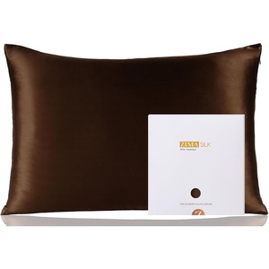 image:imageZIMASILK 100 Pure Mulberry Silk Pillow Cases for Hair and Skin Queen  Soft Hypoallergenic amp Smooth Both Sides Grade 6A Silk Hidden Zipper Gift for Women Men 1pc Queen 20x30 TaupeChocolate