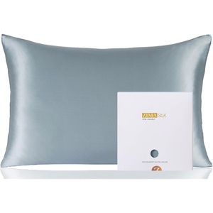 image:imageZIMASILK 100 Pure Mulberry Silk Pillow Cases for Hair and Skin Queen  Soft Hypoallergenic amp Smooth Both Sides Grade 6A Silk Hidden Zipper Gift for Women Men 1pc Queen 20x30 TaupeDusty Blue