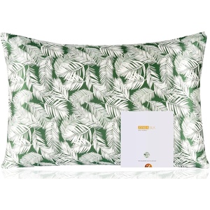 image:imageZIMASILK 100 Pure Mulberry Silk Pillow Cases for Hair and Skin Queen  Soft Hypoallergenic amp Smooth Both Sides Grade 6A Silk Hidden Zipper Gift for Women Men 1pc Queen 20x30 TaupeWhite Leaves