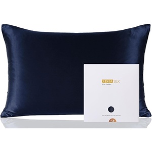 image:imageZIMASILK 100 Pure Mulberry Silk Pillow Cases for Hair and Skin Queen  Soft Hypoallergenic amp Smooth Both Sides Grade 6A Silk Hidden Zipper Gift for Women Men 1pc Queen 20x30 TaupeNavy Blue