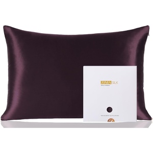 image:imageZIMASILK 100 Pure Mulberry Silk Pillow Cases for Hair and Skin Queen  Soft Hypoallergenic amp Smooth Both Sides Grade 6A Silk Hidden Zipper Gift for Women Men 1pc Queen 20x30 TaupeEggplant Purple