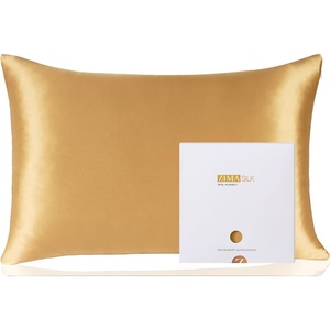 image:imageZIMASILK 100 Pure Mulberry Silk Pillow Cases for Hair and Skin Queen  Soft Hypoallergenic amp Smooth Both Sides Grade 6A Silk Hidden Zipper Gift for Women Men 1pc Queen 20x30 TaupeGolden