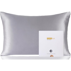 image:imageZIMASILK 100 Pure Mulberry Silk Pillow Cases for Hair and Skin Queen  Soft Hypoallergenic amp Smooth Both Sides Grade 6A Silk Hidden Zipper Gift for Women Men 1pc Queen 20x30 TaupeSilver Grey