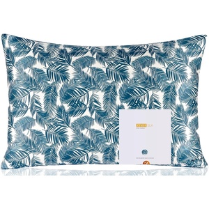 image:imageZIMASILK 100 Pure Mulberry Silk Pillow Cases for Hair and Skin Queen  Soft Hypoallergenic amp Smooth Both Sides Grade 6A Silk Hidden Zipper Gift for Women Men 1pc Queen 20x30 TaupeBlue Leaves
