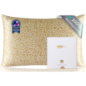 image:imageZIMASILK 100 Pure Mulberry Silk Pillow Cases for Hair and Skin Queen  Soft Hypoallergenic amp Smooth Both Sides Grade 6A Silk Hidden Zipper Gift for Women Men 1pc Queen 20x30 TaupeYellow Leopard