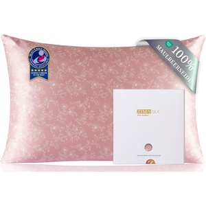 image:imageZIMASILK 100 Pure Mulberry Silk Pillow Cases for Hair and Skin Queen  Soft Hypoallergenic amp Smooth Both Sides Grade 6A Silk Hidden Zipper Gift for Women Men 1pc Queen 20x30 TaupeBlush Flower