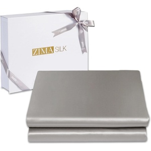 image:imageZIMASILK 19 Momme 100 Mulberry Silk Fitted Sheet  Seamless with Deep Pocket  Soft Silky amp Hypoallergenic for Luxury Sleep  King 78x8016 Chocolate Gray