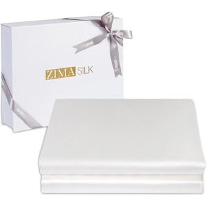 image:imageZIMASILK 19 Momme 100 Mulberry Silk Fitted Sheet  Seamless with Deep Pocket  Soft Silky amp Hypoallergenic for Luxury Sleep  King 78x8016 Chocolate White