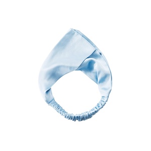image:imageZIMASILK 19 Momme 100 Mulberry Silk Headband for Women Pink  Natural Silk Elastic Twisted Hair Wrap Turban For Washing Face amp Makeup NonSlip Sleep Hair Accessory1 Pack Light Blue