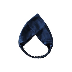 image:imageZIMASILK 19 Momme 100 Mulberry Silk Headband for Women Pink  Natural Silk Elastic Twisted Hair Wrap Turban For Washing Face amp Makeup NonSlip Sleep Hair Accessory1 Pack  Navy Blue