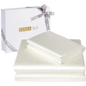 image:imageZIMASILK 19 Momme 100 Pure Mulberry Silk Bed Sheets  4Piece Sheet Set for Sleeping  Soft Breathable amp Hypoallergenic for a Comfortable Sleep  Queen Gray Ivory