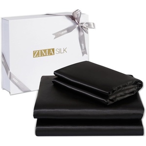 image:imageZIMASILK 19 Momme 100 Pure Mulberry Silk Bed Sheets  4Piece Sheet Set for Sleeping  Soft Breathable amp Hypoallergenic for a Comfortable Sleep  Queen Gray Black