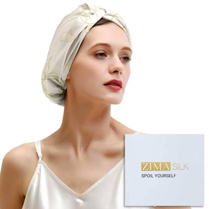 image:imageZIMASILK 22 Momme 100 Mulberry Silk Bonnet for Sleeping Women Pink  Double Layer Breathable Highest Grade 6A Silk Hair wrap Sleeping amp Hair Care Adjustable Elastic Stay On Head 1PcIvory  Fruit Line Art